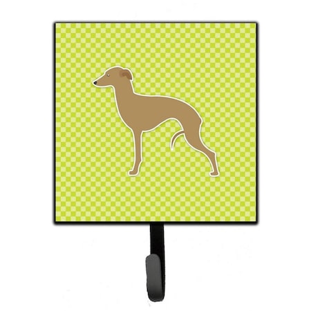Carolines Treasures Italian Greyhound Checkerboard Green Leash or Key Holder BB3814SH4